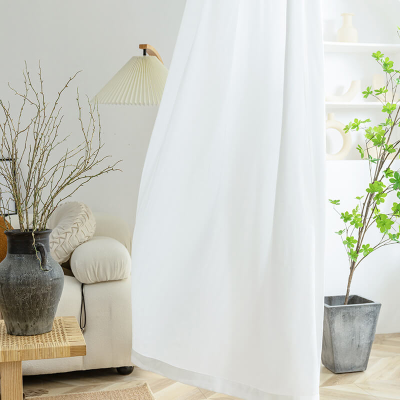 White Curtain Polyester Woven Fabric Wholesale Supplier 5